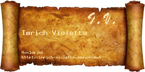 Imrich Violetta névjegykártya